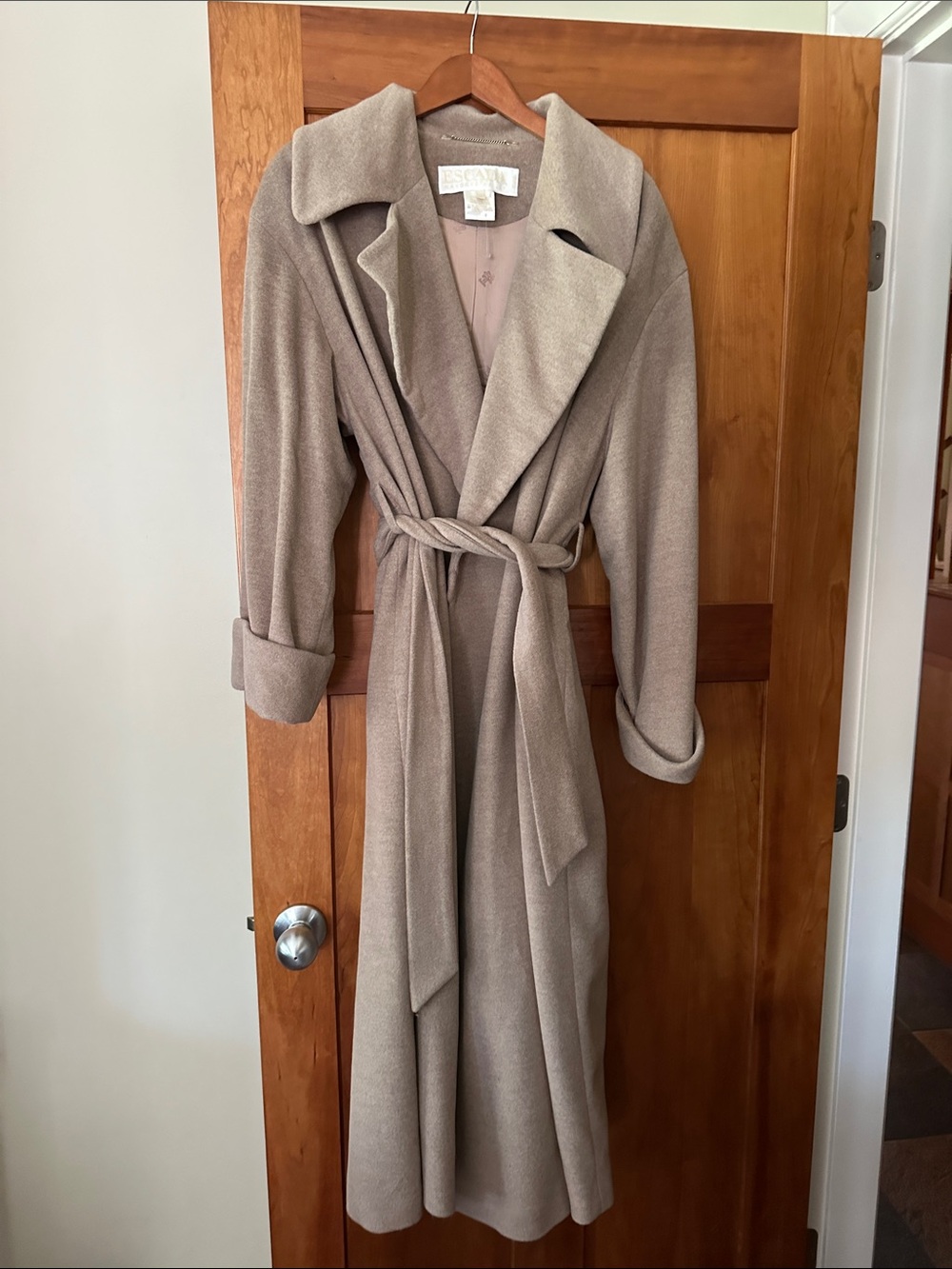 Escada Soft Taupe Wool-Blend Coat Sz 38